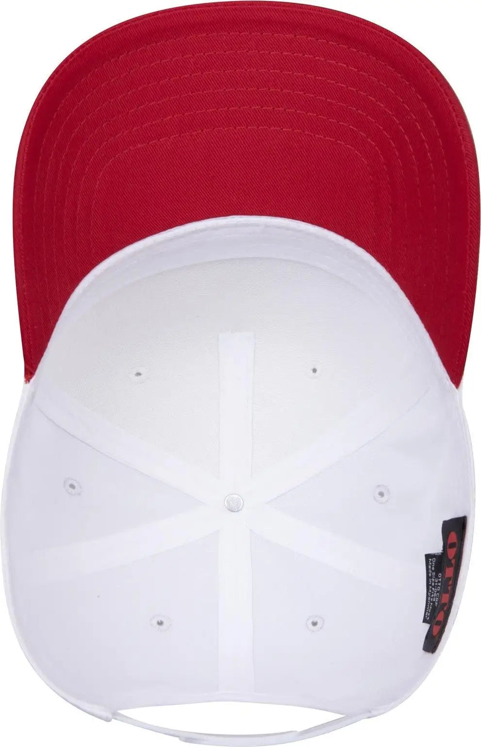 Otto 31-069 5 Panel Mid Profile Baseball Cap - Red/wht - 6 1/2’’ - 7 5/8’’
