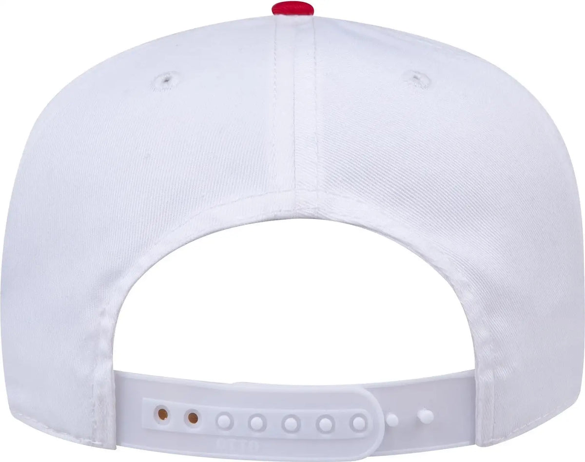 Otto 31-069 5 Panel Mid Profile Baseball Cap - Red/wht - 6 1/2’’ - 7 5/8’’