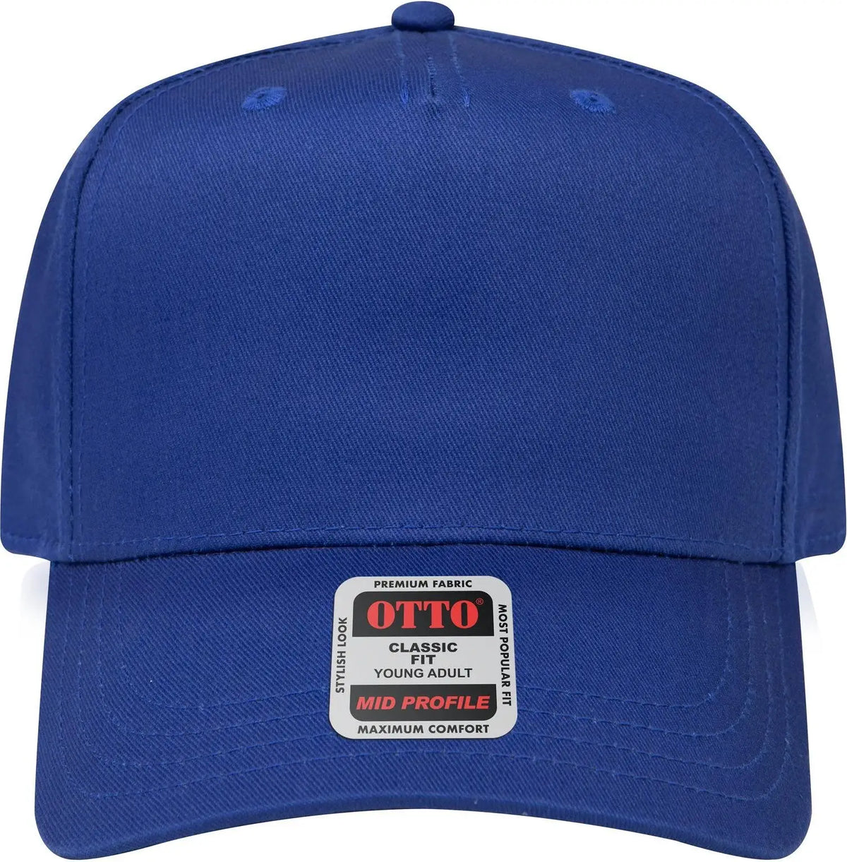 Otto 31-069 5 Panel Mid Profile Baseball Cap - Royal