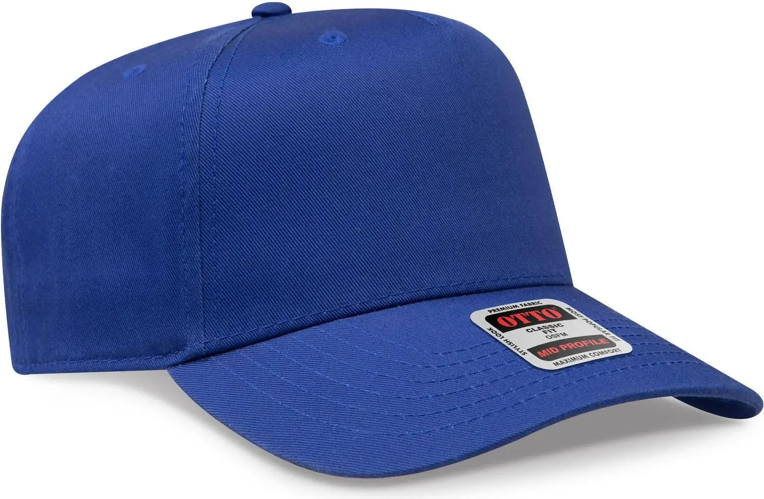 Otto 31-069 5 Panel Mid Profile Baseball Cap - Royal