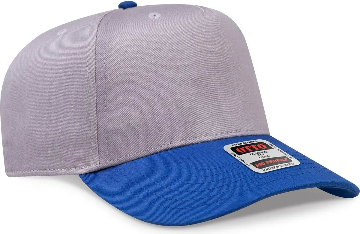 Otto 31-069 5 Panel Mid Profile Baseball Cap - Ryl/gry - 6 1/2’’ - 7 5/8’’