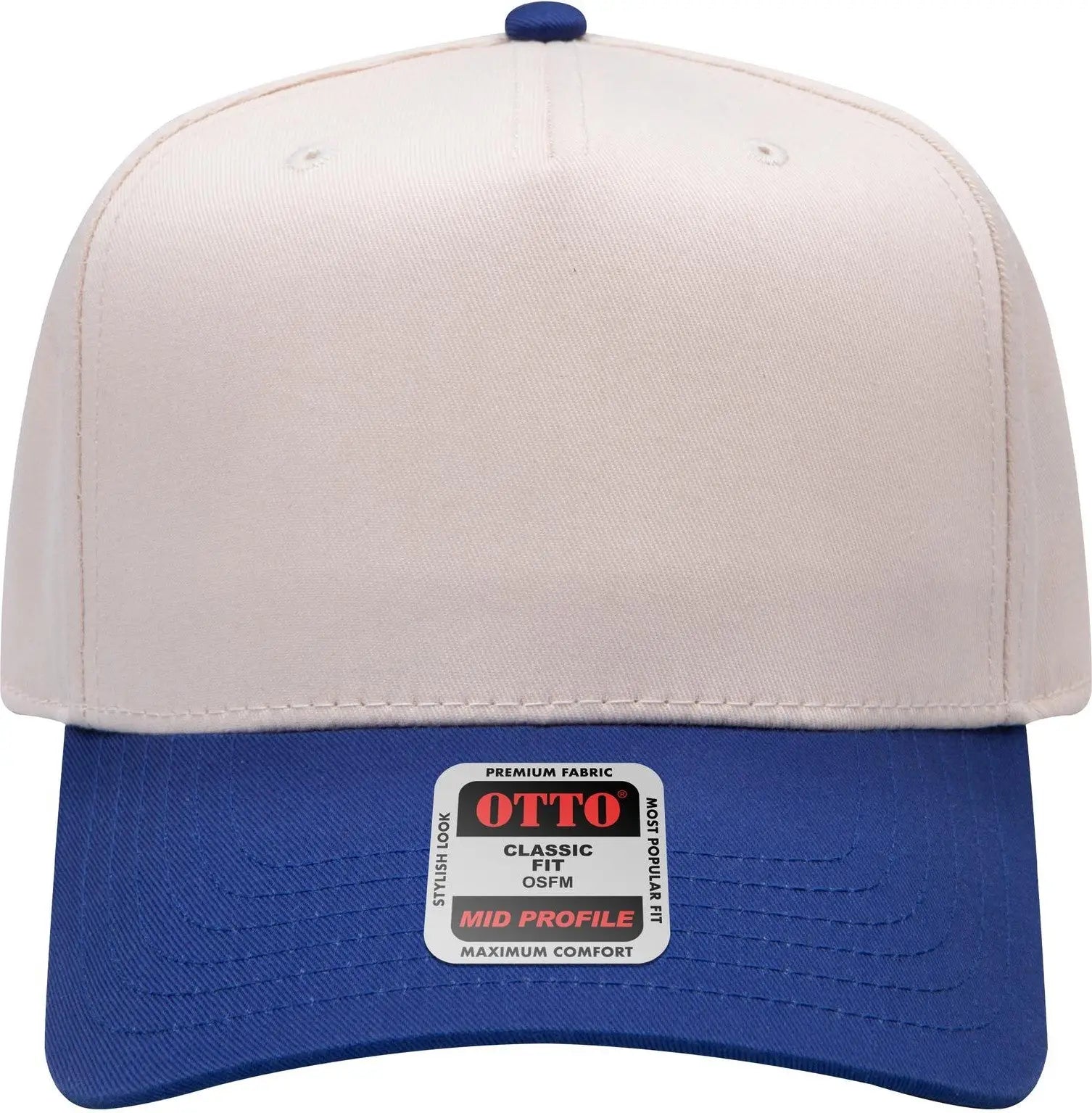 Otto 31-069 5 Panel Mid Profile Baseball Cap - Ryl/natl