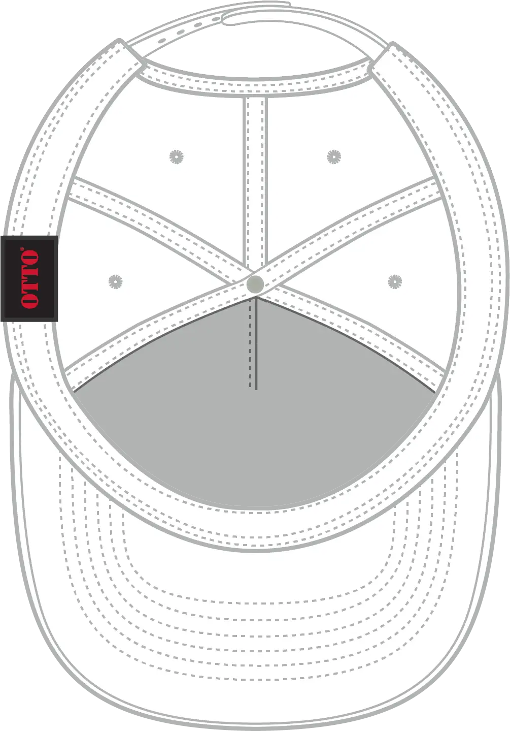 Otto 31-069 5 Panel Mid Profile Baseball Cap - White - 6 1/2’’ - 7 5/8’’