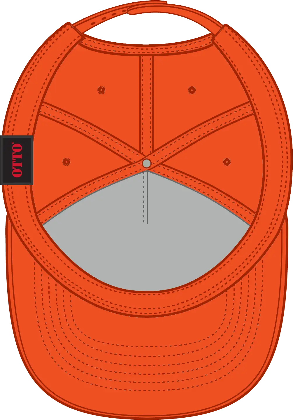 Otto 31-069 Neon 5 Panel Mid Profile Baseball Cap - N. Orange - 6 1/2’’ - 7 5/8’’