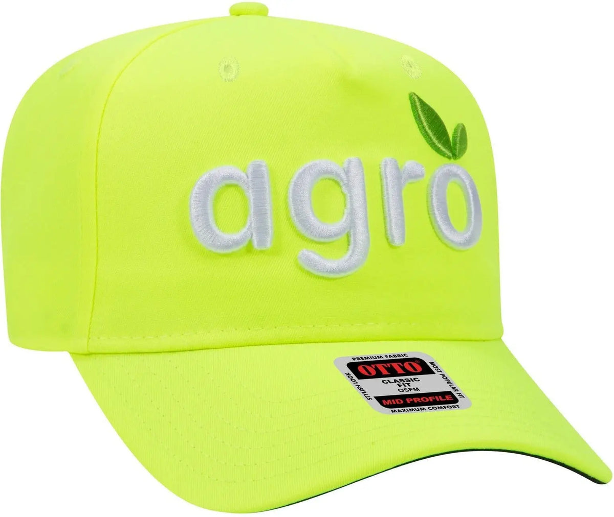 Otto 31-069 Neon 5 Panel Mid Profile Baseball Cap - N. Yellow - 6 1/2’’ - 7 5/8’’