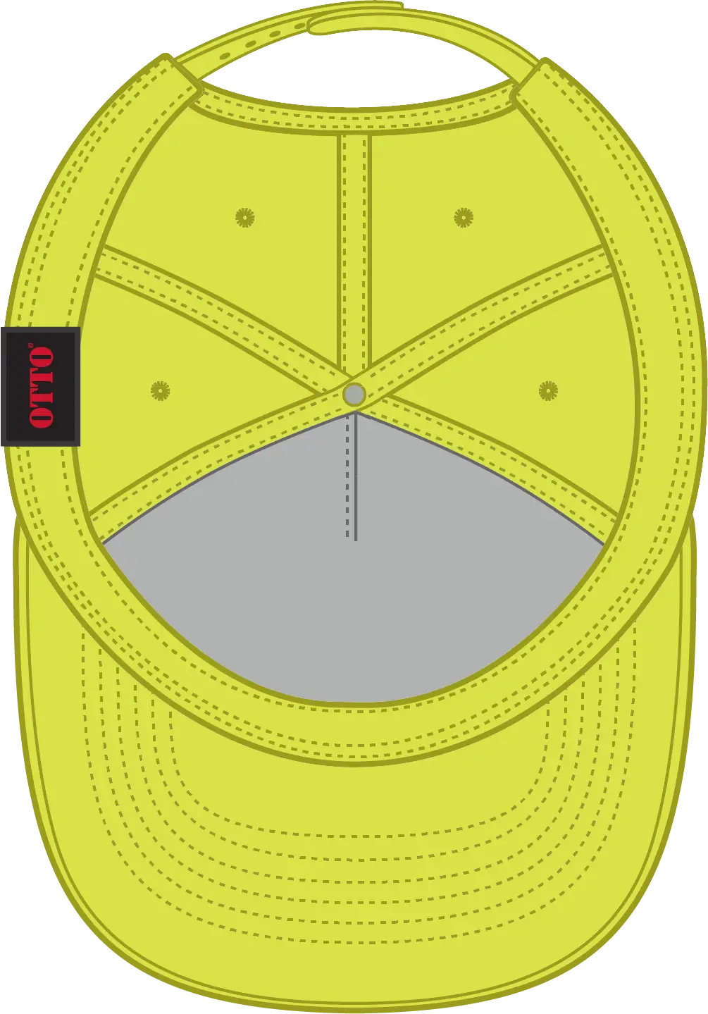 Otto 31-069 Neon 5 Panel Mid Profile Baseball Cap - N. Yellow - 6 1/2’’ - 7 5/8’’