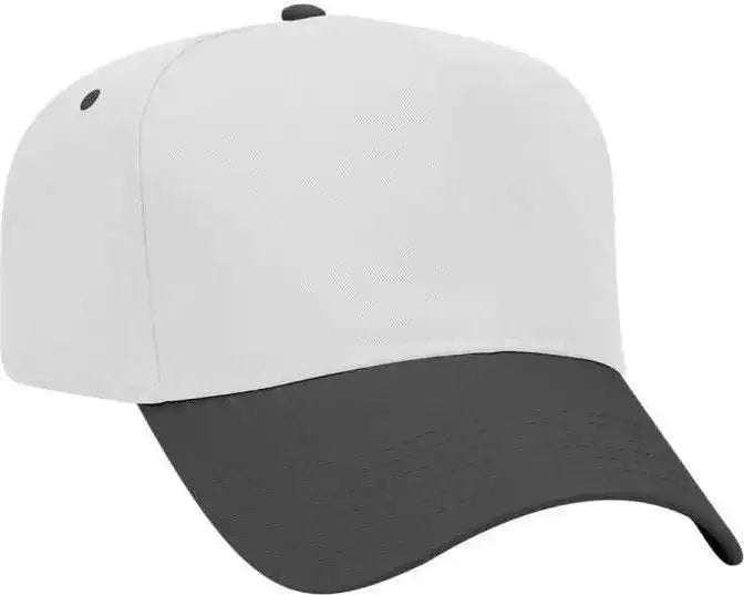 Otto 31-069 Twill 5 Panel Pro Style Cap - Black White - one Size Fits Most
