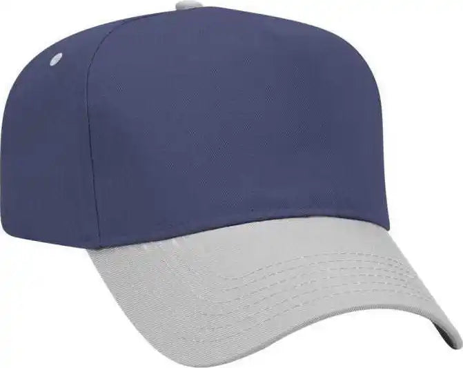 Otto 31-069 Twill 5 Panel Pro Style Cap - Gray Navy - one Size Fits Most