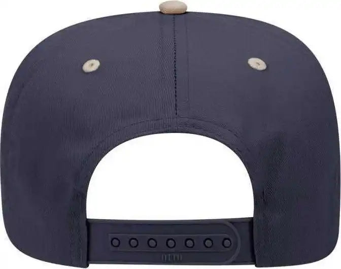 Otto 31-069 Twill 5 Panel Pro Style Cap - Khaki Navy - one Size Fits Most