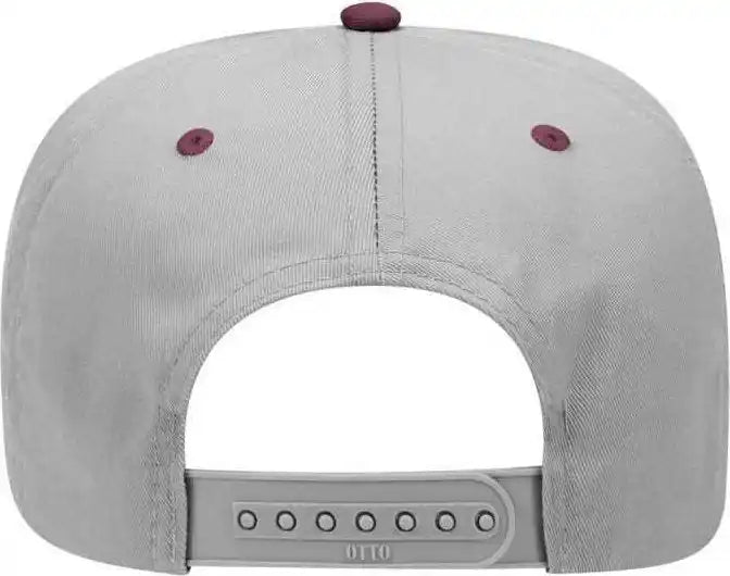 Otto 31-069 Twill 5 Panel Pro Style Cap - Maroon Gray - one Size Fits Most