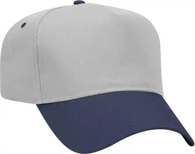 Otto 31-069 Twill 5 Panel Pro Style Cap - Navy Gray - one Size Fits Most
