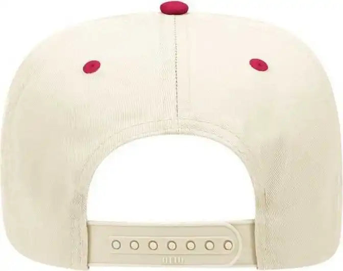 Otto 31-069 Twill 5 Panel Pro Style Cap - Red Natural - Ivory / one Size Fits Most