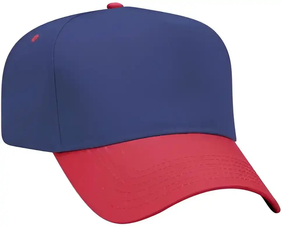 Otto 31-069 Twill 5 Panel Pro Style Cap - Red Navy - one Size Fits Most