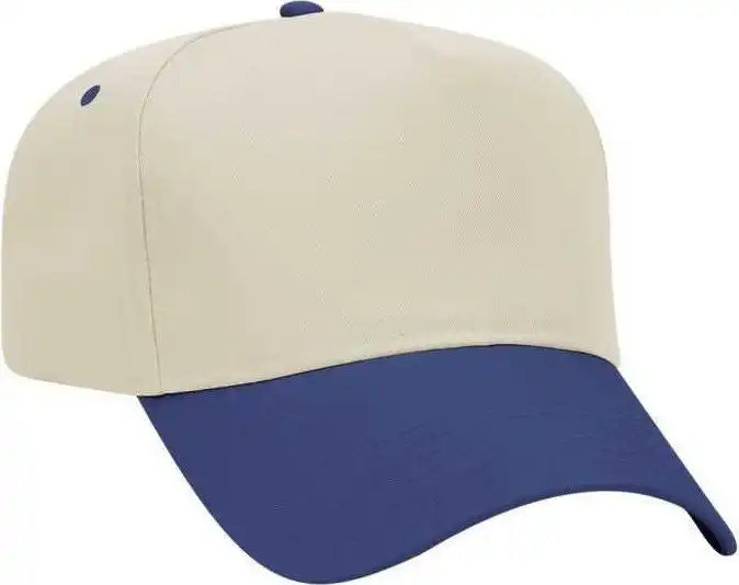 Otto 31-069 Twill 5 Panel Pro Style Cap - Royal Natural - Ivory / one Size Fits Most