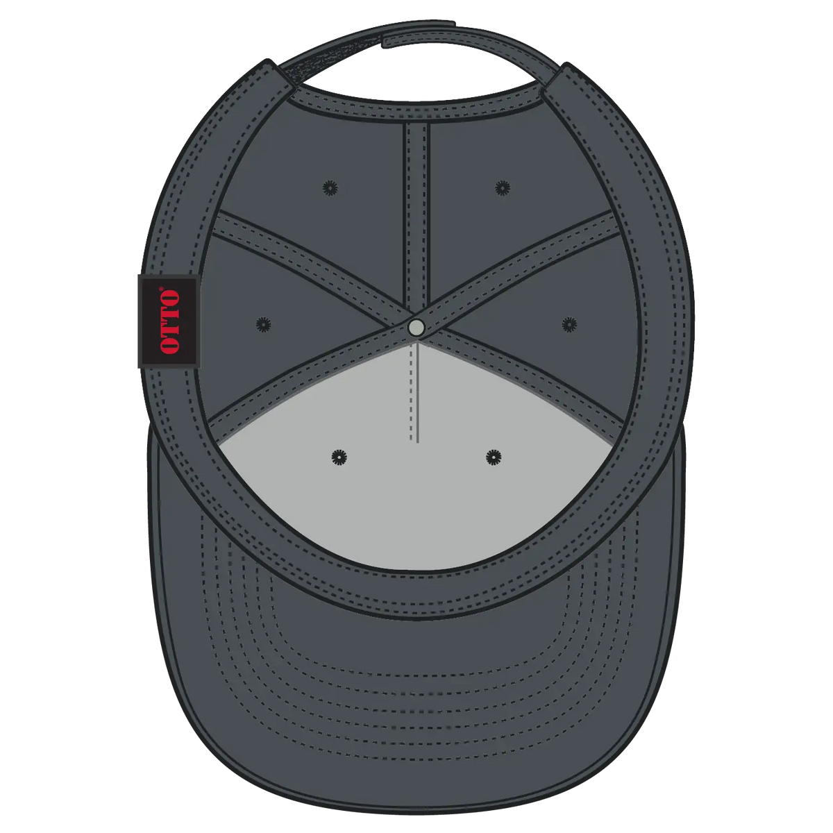 Otto 31-1 5 Panel Mid Profile Baseball Cap - Char. Gray - 7 3/8’’ - 5/8’’