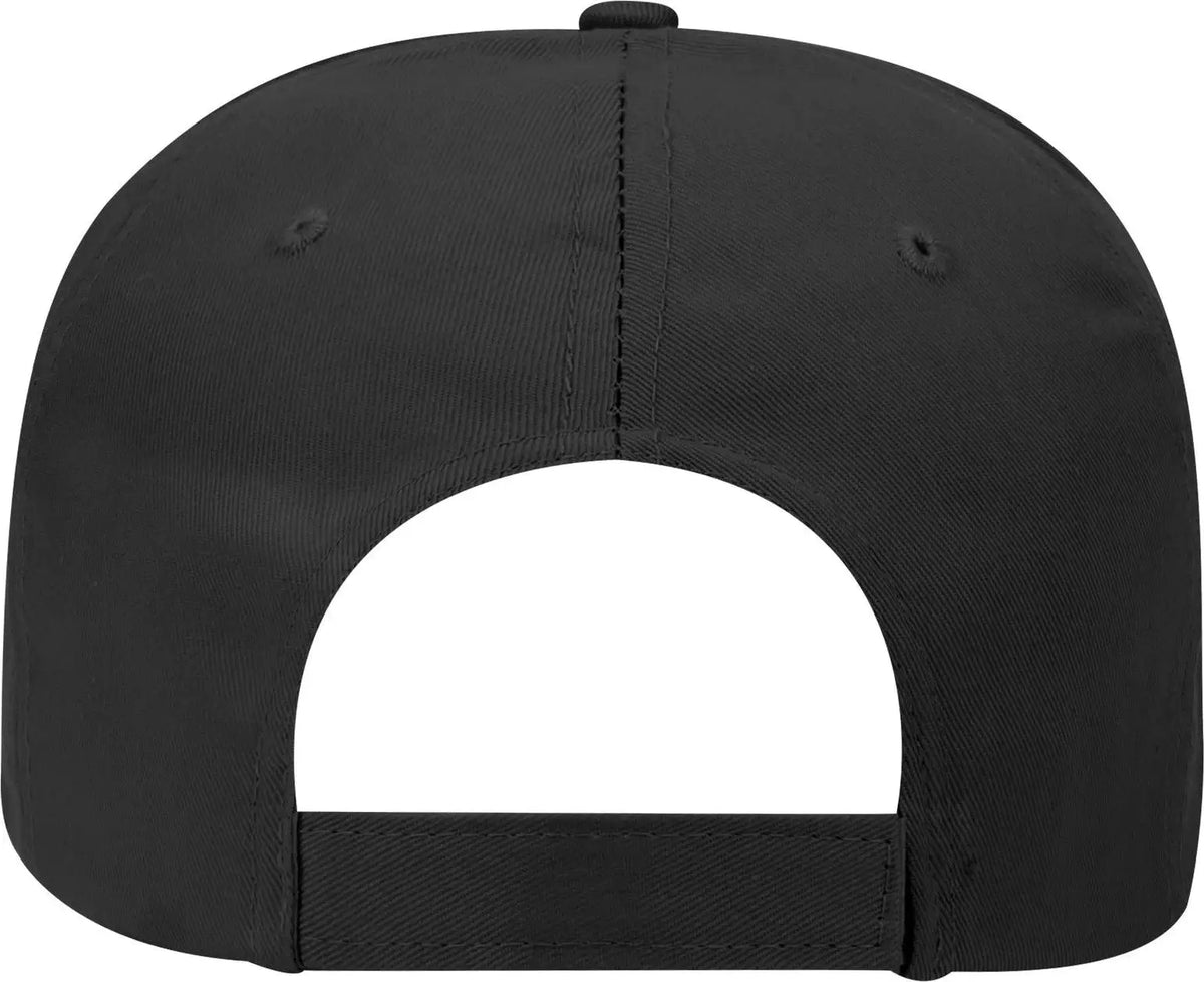 Otto 31-1060 5 Panel Mid Profile Baseball Cap - Black - 6 1/2’’ - 7 5/8’’