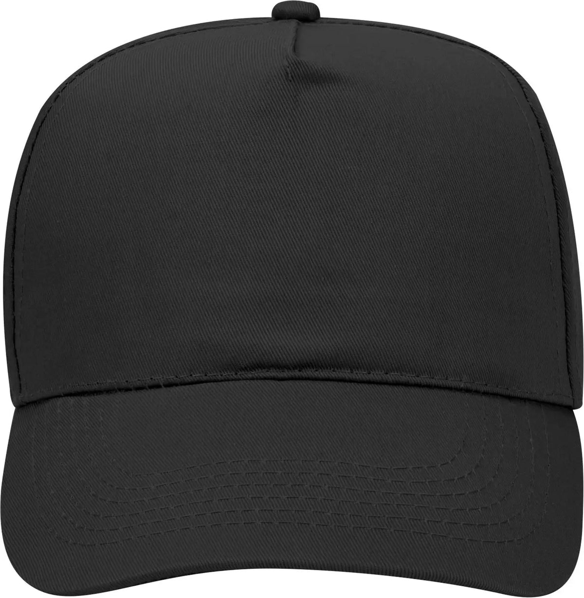 Otto 31-1060 5 Panel Mid Profile Baseball Cap - Black - 6 1/2’’ - 7 5/8’’