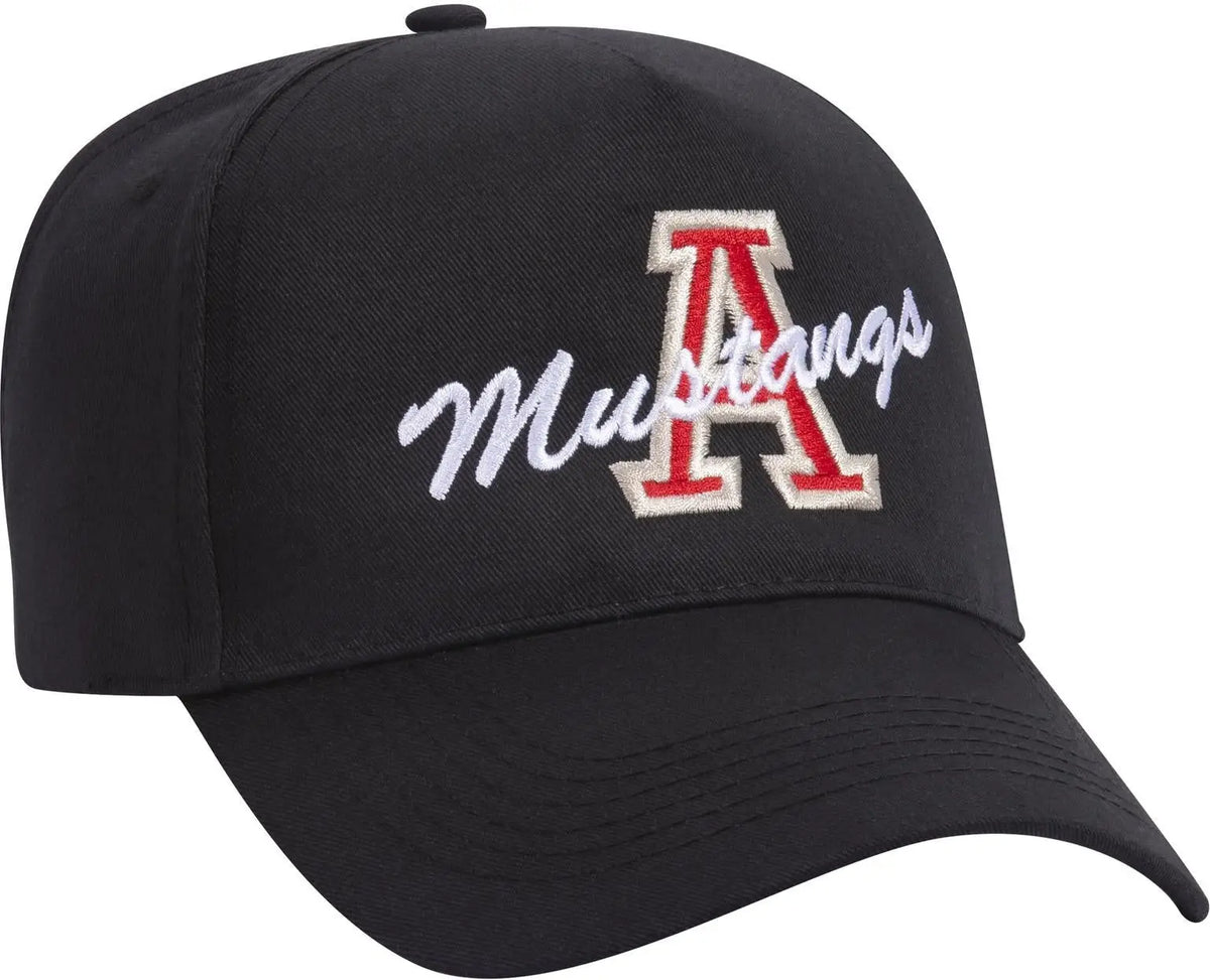 Otto 31-1060 5 Panel Mid Profile Baseball Cap - Black - 6 1/2’’ - 7 5/8’’