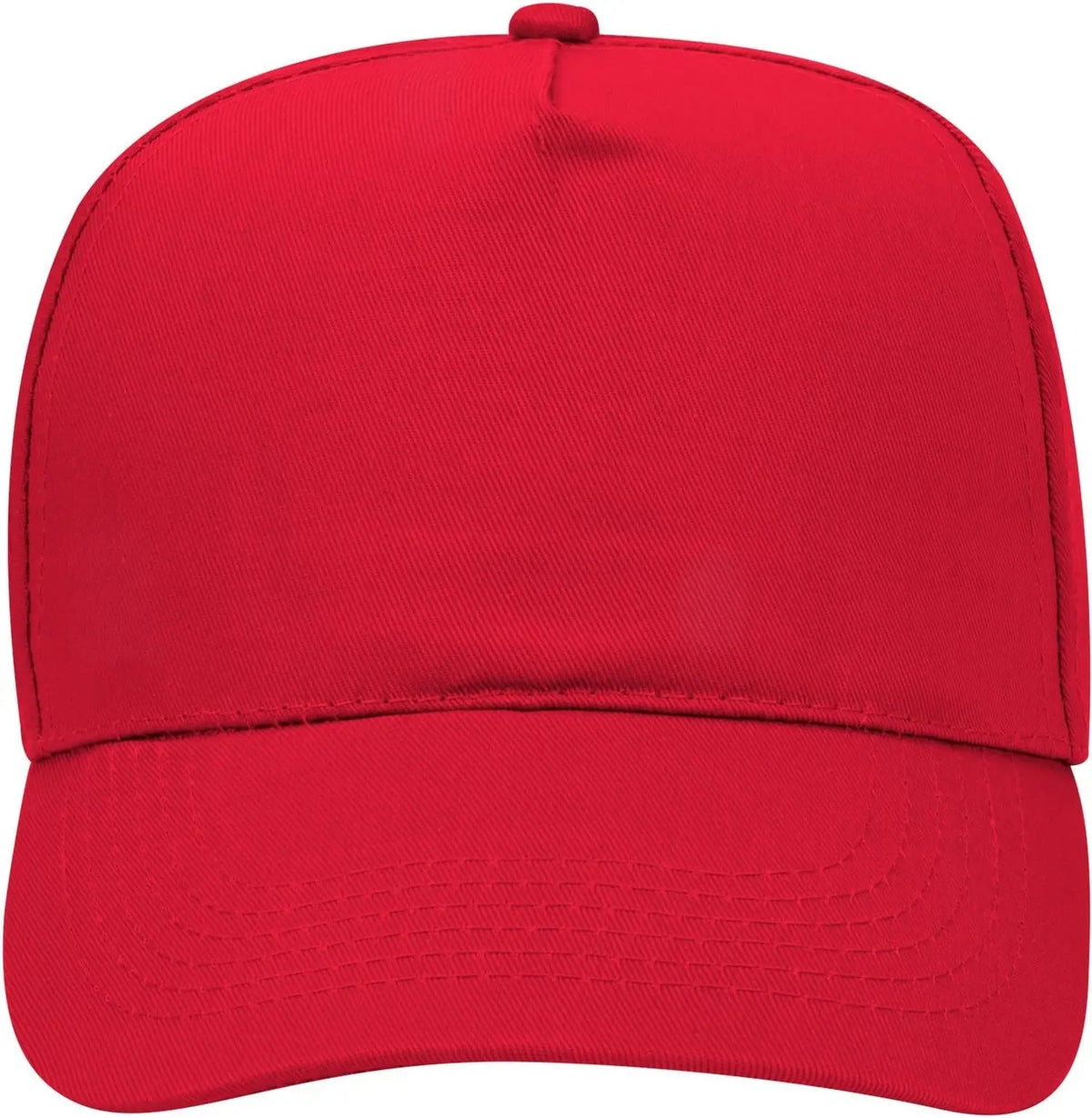 Otto 31-1060 5 Panel Mid Profile Baseball Cap - Red - 6 1/2’’ - 7 5/8’’