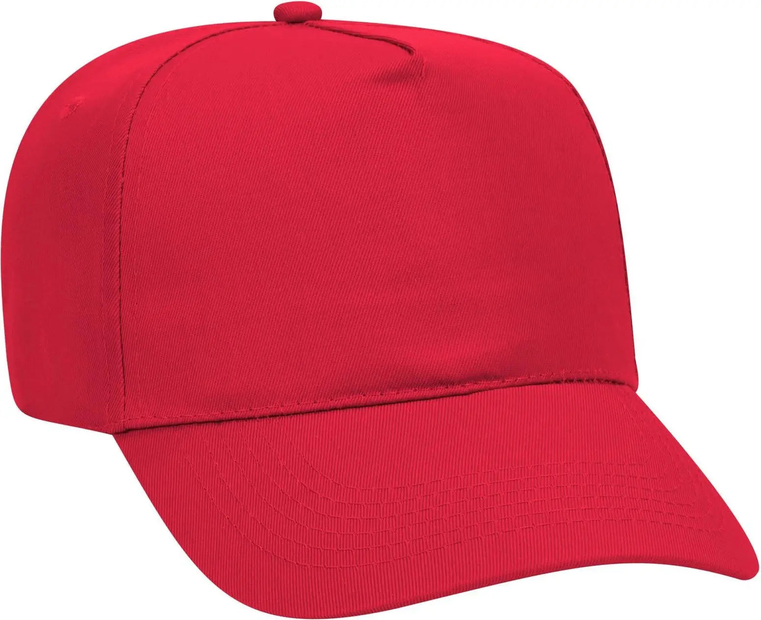 Otto 31-1060 5 Panel Mid Profile Baseball Cap - Red - 6 1/2’’ - 7 5/8’’