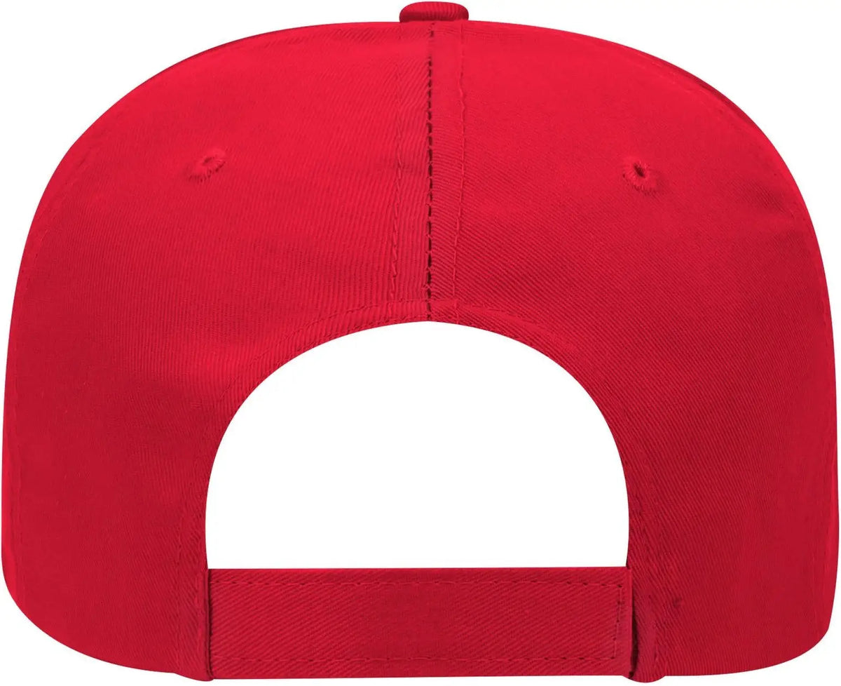 Otto 31-1060 5 Panel Mid Profile Baseball Cap - Red - 6 1/2’’ - 7 5/8’’