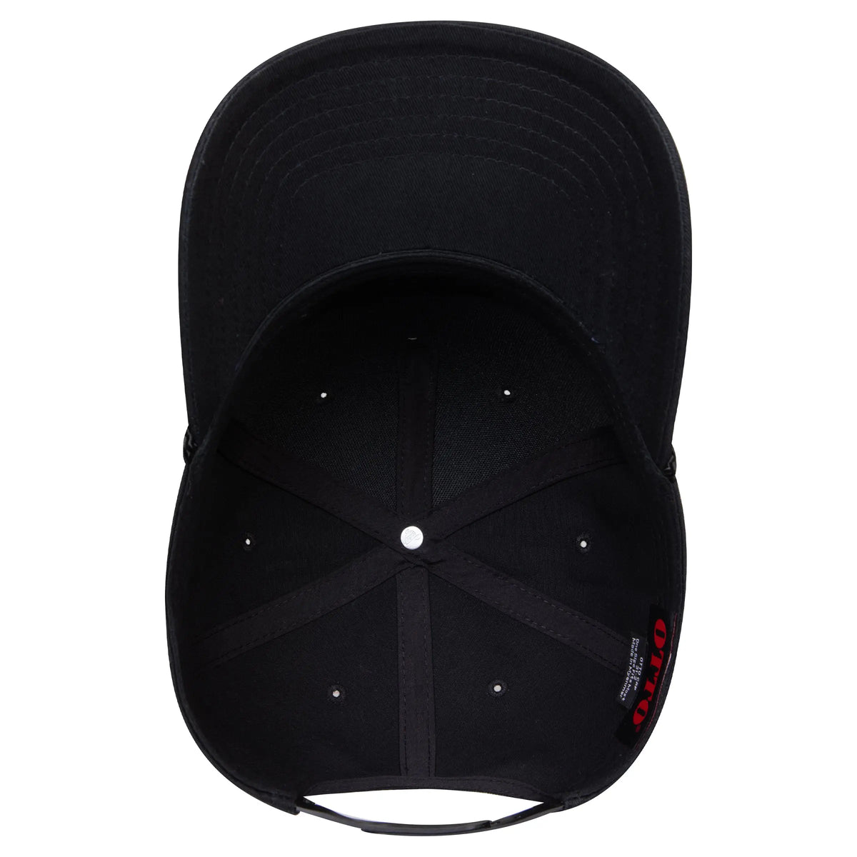 Otto 31-2 5 Panel Mid Profile Baseball Cap - Black - 7 3/8’’ - 5/8’’