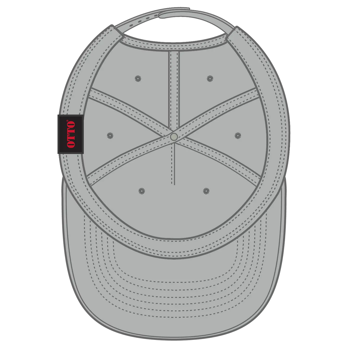 Otto 31-2 5 Panel Mid Profile Baseball Cap - Gray - 7 3/8’’ - 5/8’’