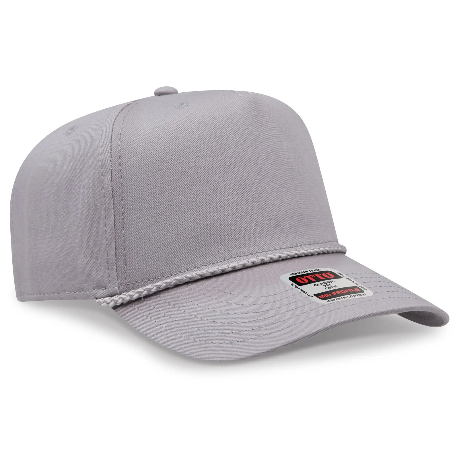 Otto 31-2 5 Panel Mid Profile Baseball Cap - Gray - 7 3/8’’ - 5/8’’
