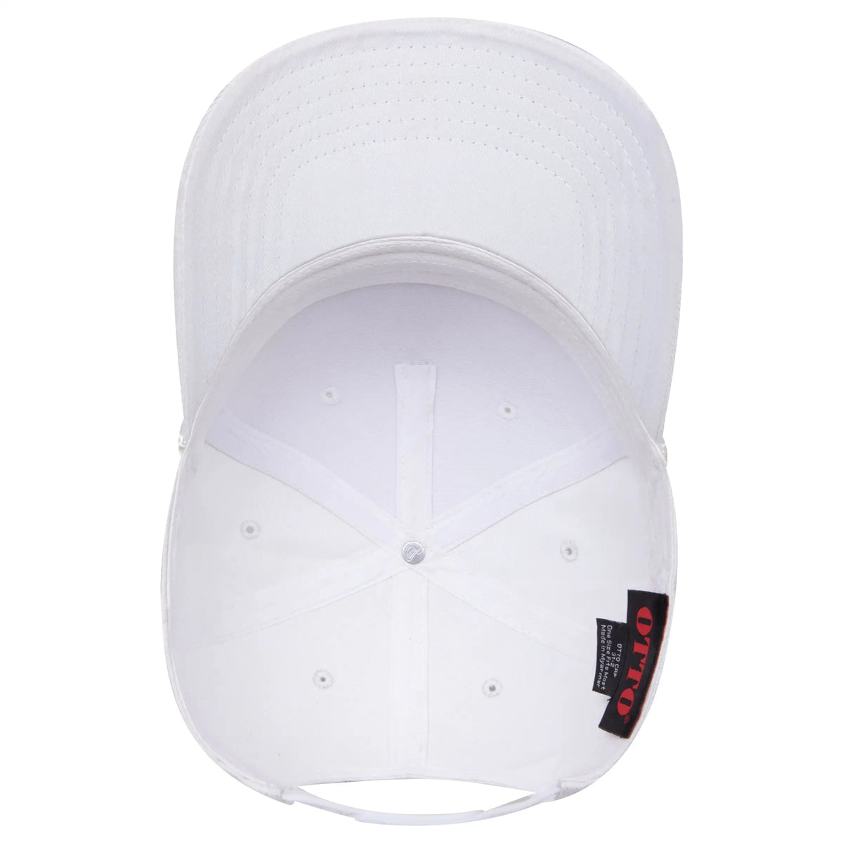 Otto 31-2 5 Panel Mid Profile Baseball Cap - White - 7 3/8’’ - 5/8’’