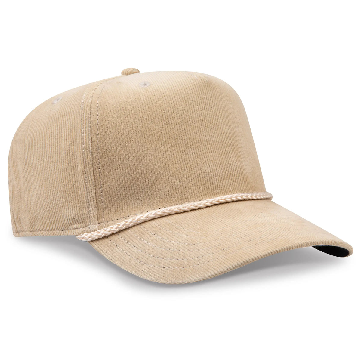 Otto 31-2 5 Panel Mid Profile Corduroy Baseball Cap - Khk - 7 3/8’’ - 5/8’’