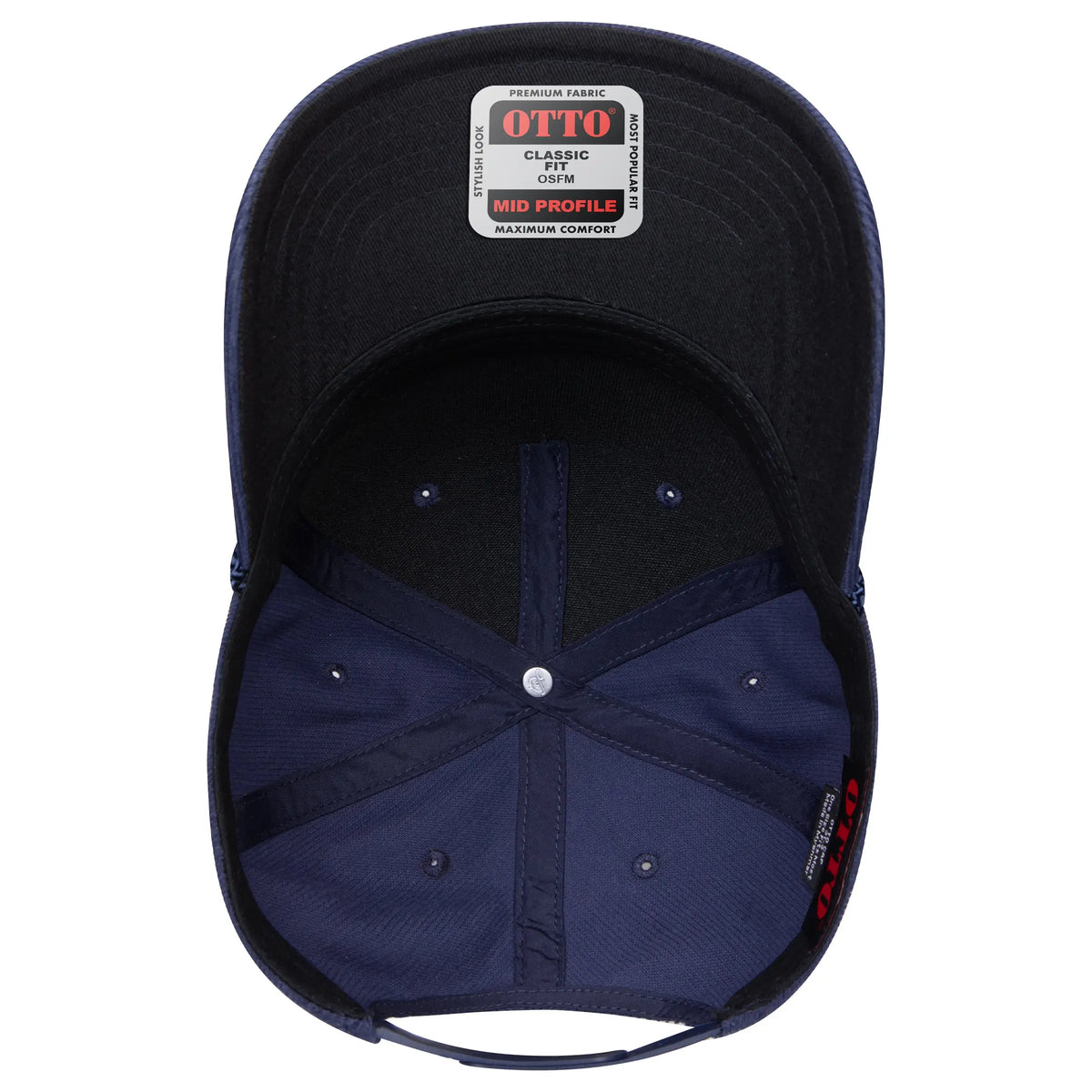 Otto 31-2 5 Panel Mid Profile Corduroy Baseball Cap - Nvy - 7 3/8’’ - 5/8’’