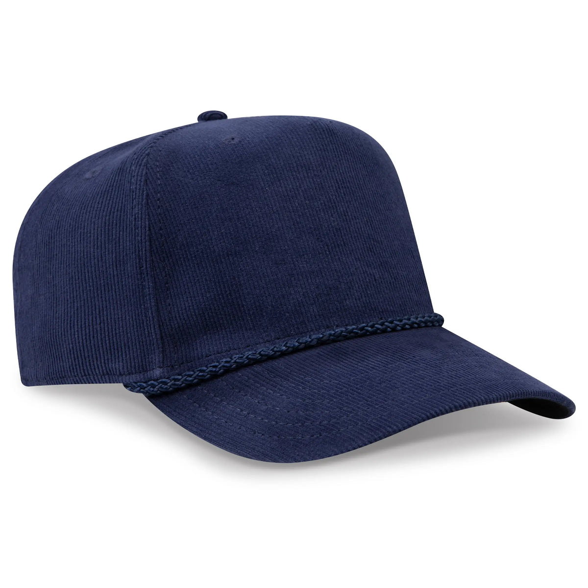 Otto 31-2 5 Panel Mid Profile Corduroy Baseball Cap - Nvy - 7 3/8’’ - 5/8’’