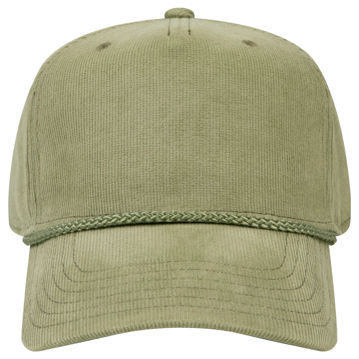 Otto 31-2 5 Panel Mid Profile Corduroy Baseball Cap - Ol. Green - 7 3/8’’ - 5/8’’