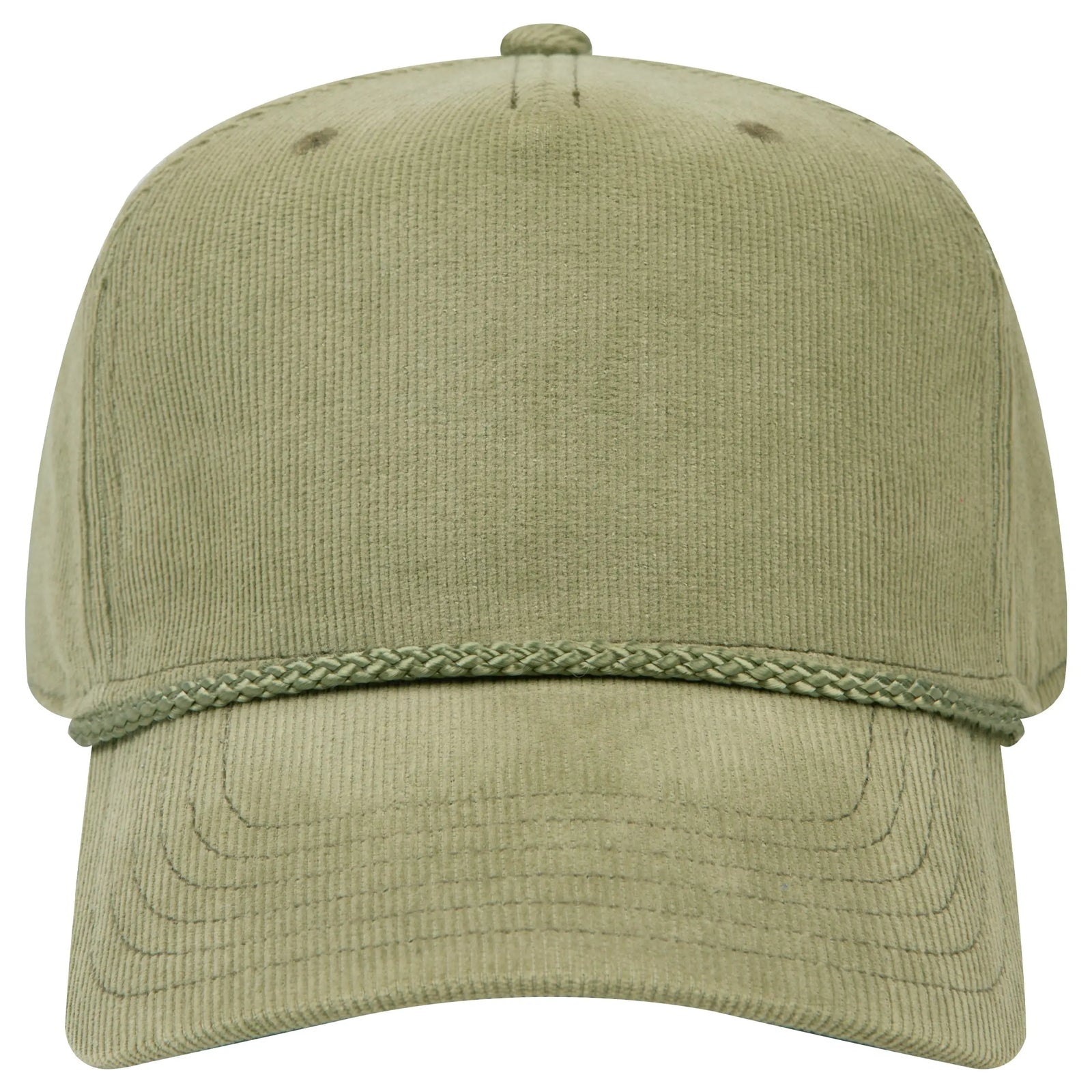 Otto 31-2 5 Panel Mid Profile Corduroy Baseball Cap - Ol. Green - 7 3/8’’ - 5/8’’