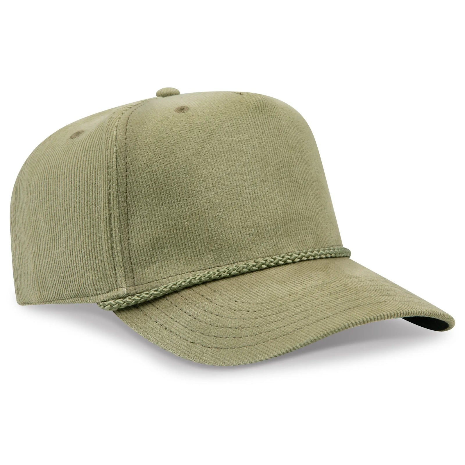 Otto 31-2 5 Panel Mid Profile Corduroy Baseball Cap - Ol. Green - 7 3/8’’ - 5/8’’