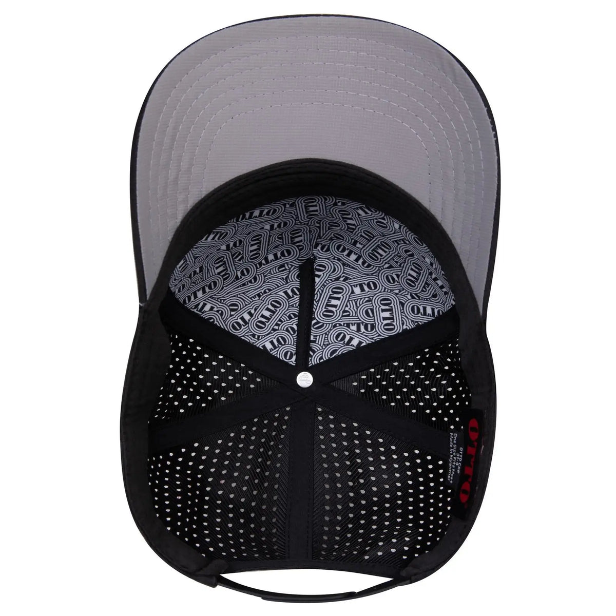 Otto 31-4 5 Panel Mid Profile Baseball Cap - Black - 7 3/8’’ - 5/8’’