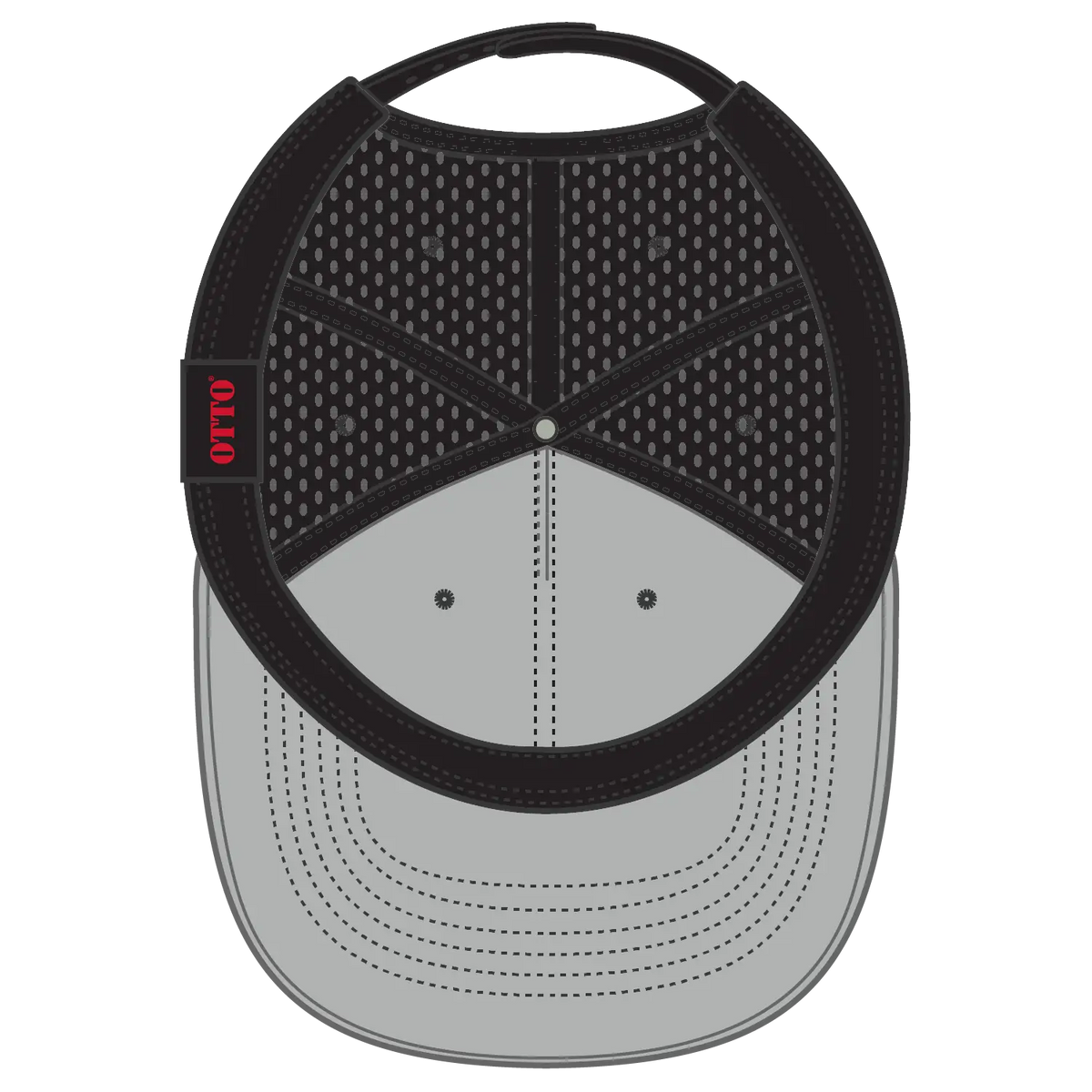 Otto 31-4 5 Panel Mid Profile Baseball Cap - Black - 7 3/8’’ - 5/8’’