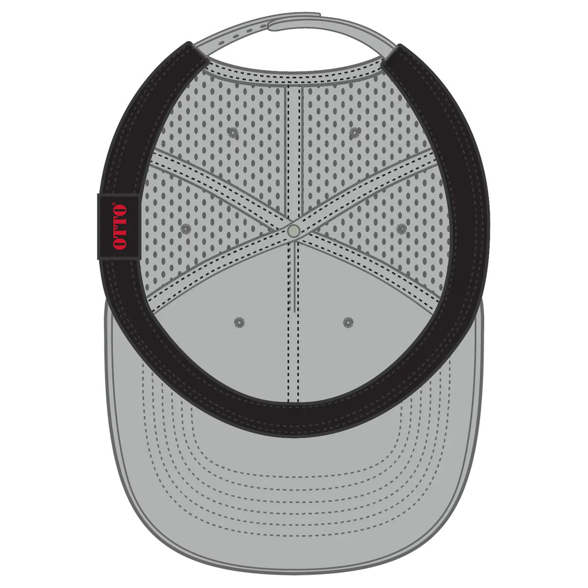Otto 31-4 5 Panel Mid Profile Baseball Cap - Gray - 7 3/8’’ - 5/8’’