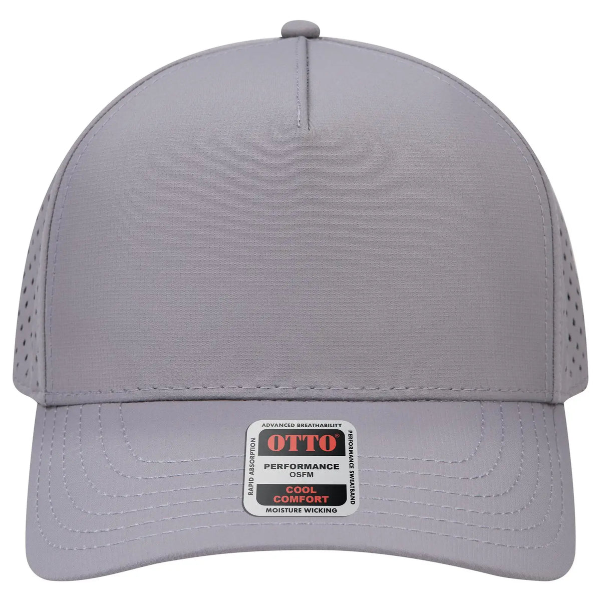 Otto 31-4 5 Panel Mid Profile Baseball Cap - Gray - 7 3/8’’ - 5/8’’