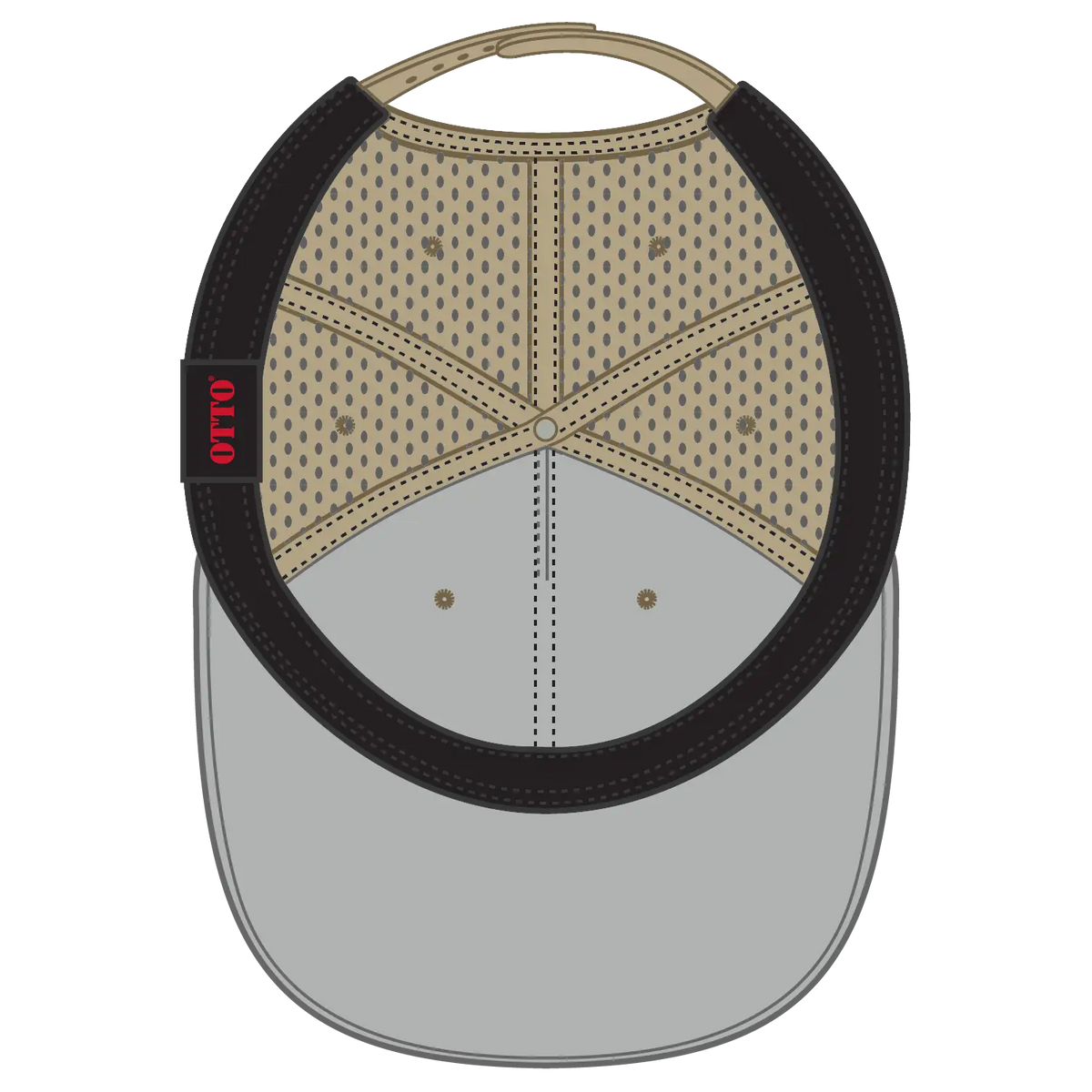 Otto 31-4 5 Panel Mid Profile Baseball Cap - Khaki - 7 3/8’’ - 5/8’’
