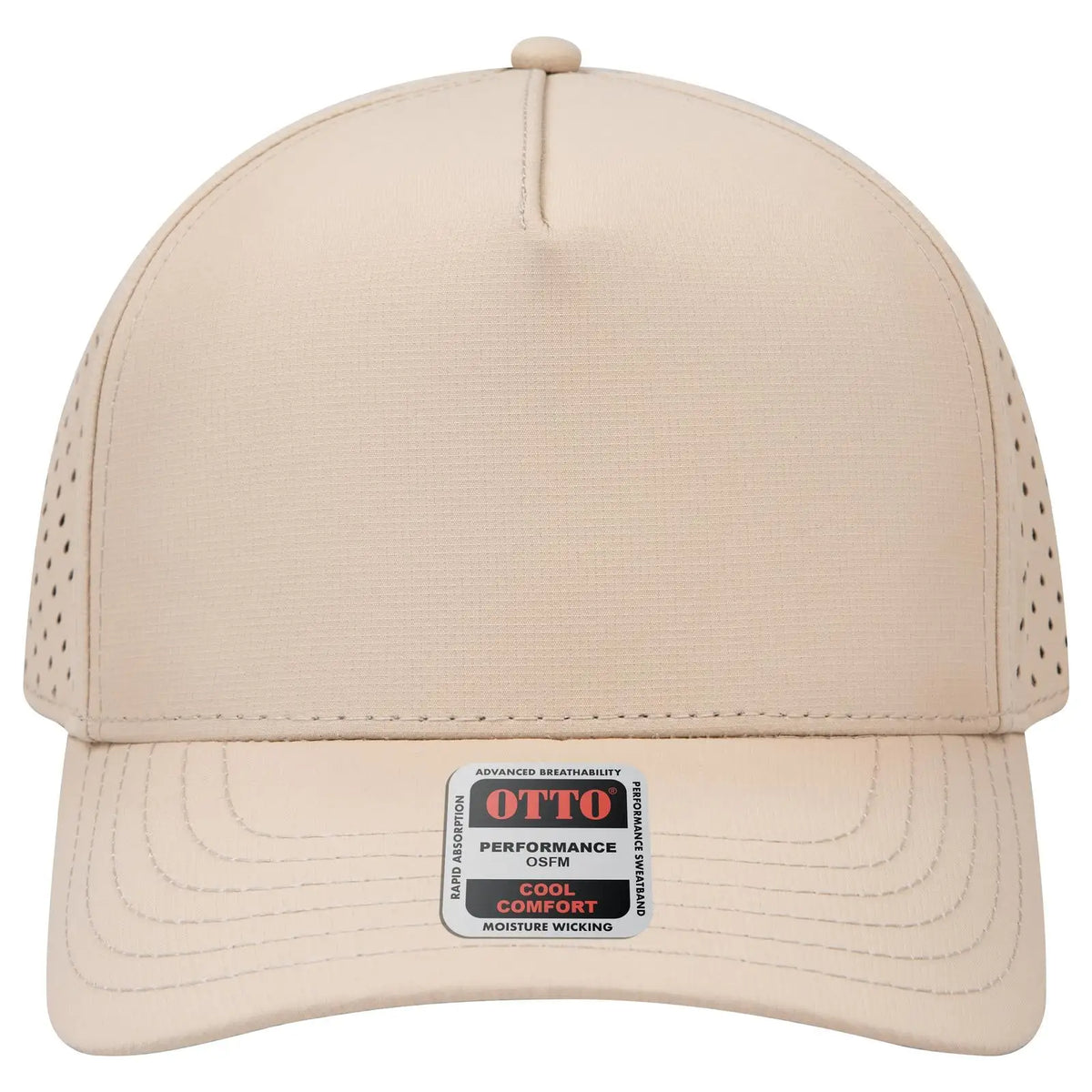 Otto 31-4 5 Panel Mid Profile Baseball Cap - Khaki - 7 3/8’’ - 5/8’’