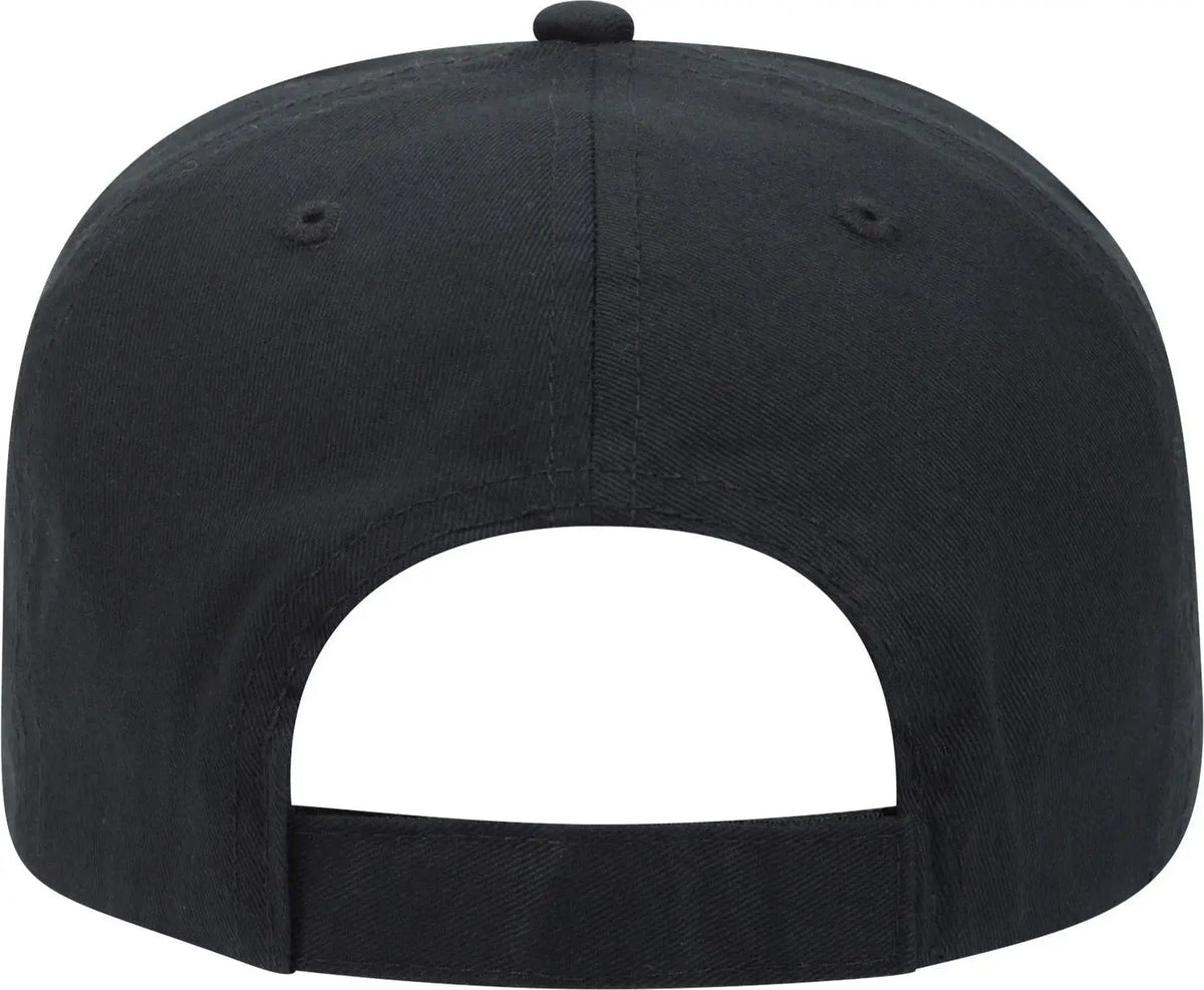 Otto 31-538 5 Panel Mid Profile Baseball Cap - Black - 6 1/2’’ - 7 5/8’’