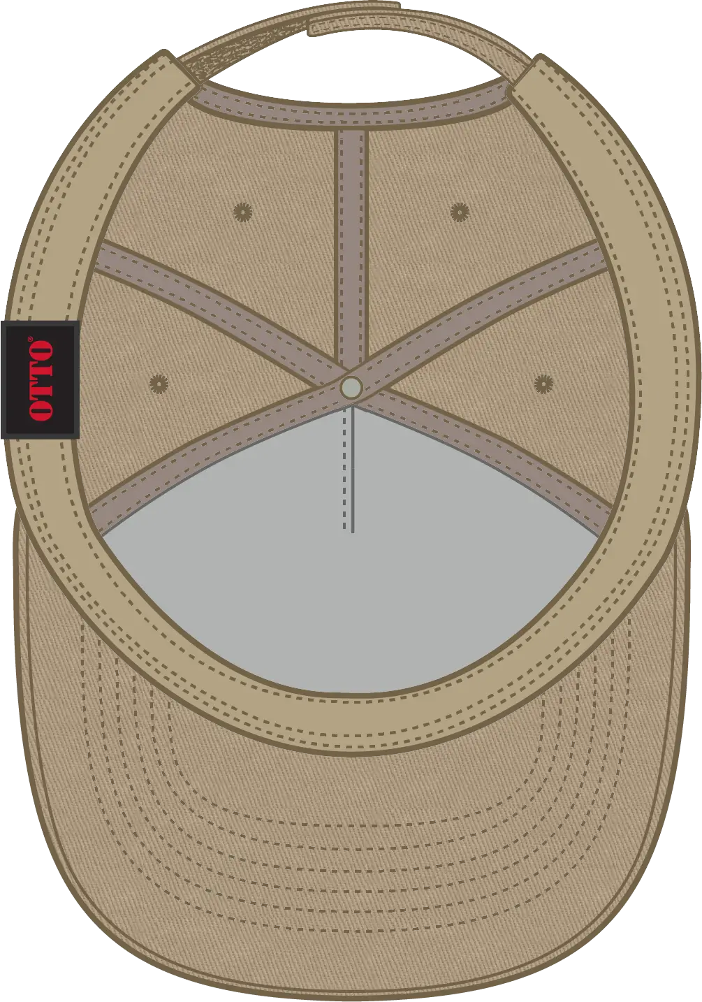 Otto 31-538 5 Panel Mid Profile Baseball Cap - Khaki - 6 1/2’’ - 7 5/8’’