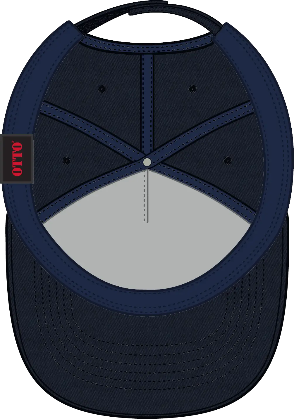 Otto 31-538 5 Panel Mid Profile Baseball Cap - Navy - 6 1/2’’ - 7 5/8’’