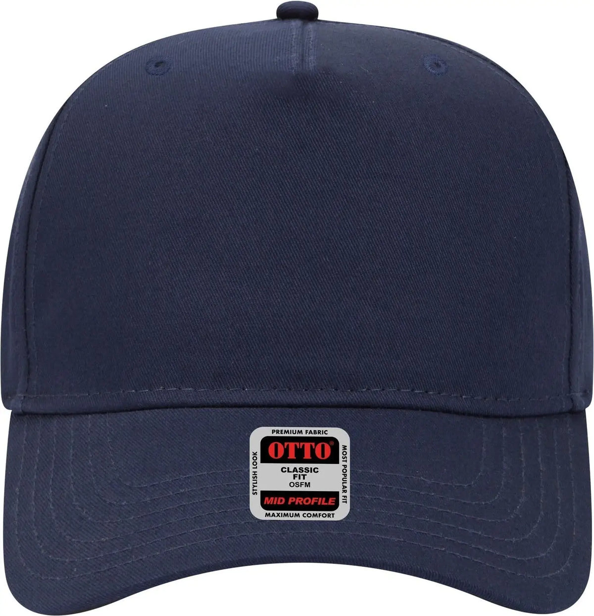 Otto 31-538 5 Panel Mid Profile Baseball Cap - Navy - 6 1/2’’ - 7 5/8’’