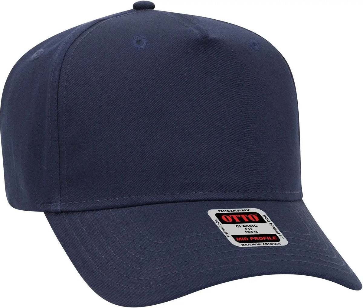 Otto 31-538 5 Panel Mid Profile Baseball Cap - Navy - 6 1/2’’ - 7 5/8’’