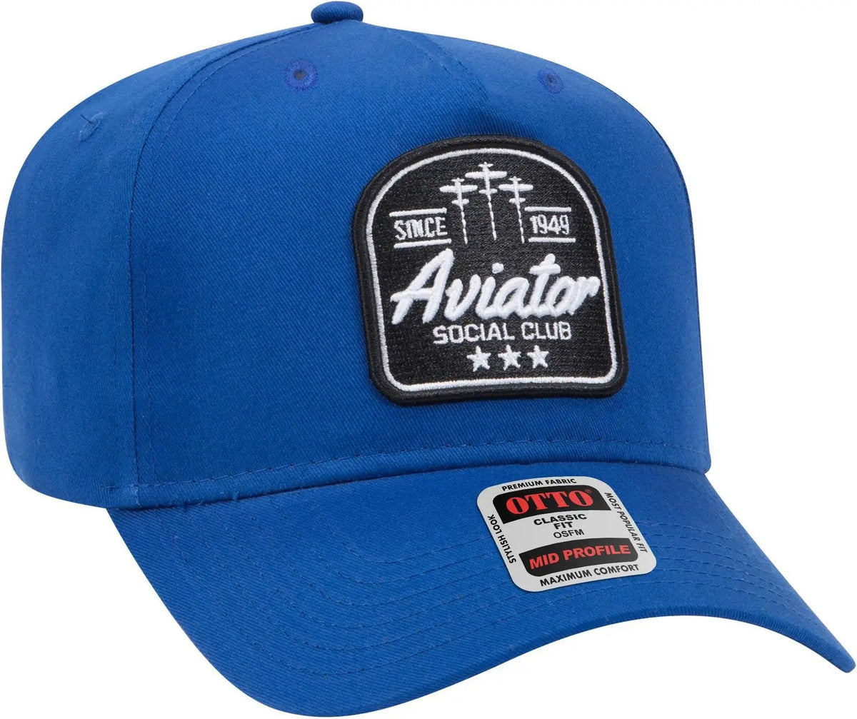 Otto 31-538 5 Panel Mid Profile Baseball Cap - Navy - 6 1/2’’ - 7 5/8’’