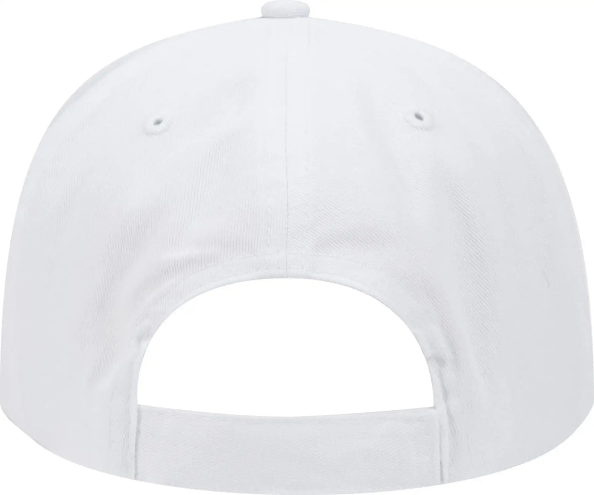 Otto 31-538 5 Panel Mid Profile Baseball Cap - White - 6 1/2’’ - 7 5/8’’