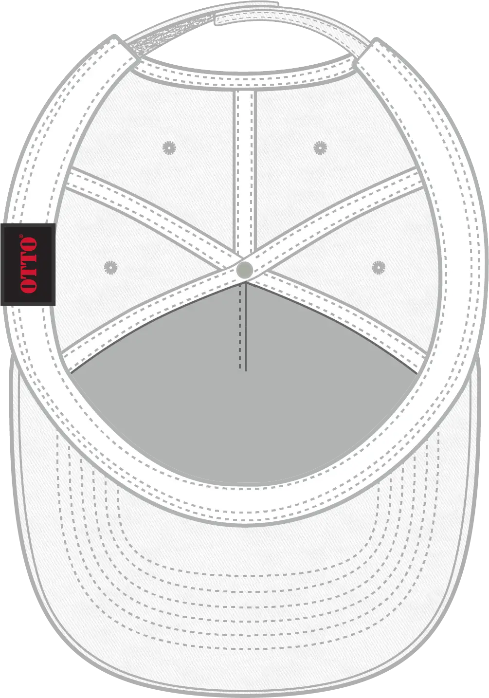 Otto 31-538 5 Panel Mid Profile Baseball Cap - White - 6 1/2’’ - 7 5/8’’