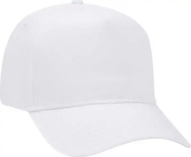 Otto 31-538 Cotton Twill 5 Panel Pro Style Cap with Fabric Adjustable Hook - White - one Size Fits Most